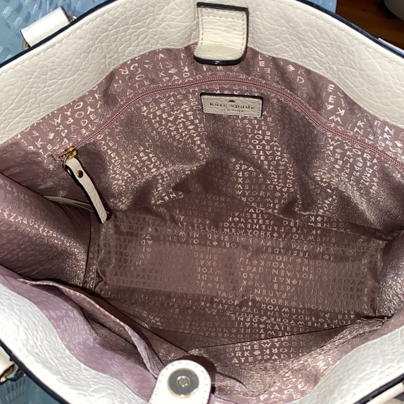 *SOLD*Kate Spade Perri Lane Lazer Cut Bubbles w/ Pebble Leather Tote/Cream/White - Picture 15 of 17